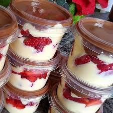 Bolo no Pote de Morango